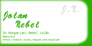 jolan nebel business card