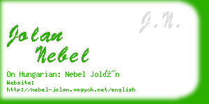 jolan nebel business card